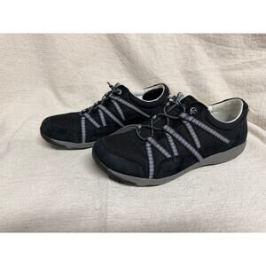 Dansko Womens Black Walking Shoes Elastic Lace Comfort Sneakers Size 10 EU 41